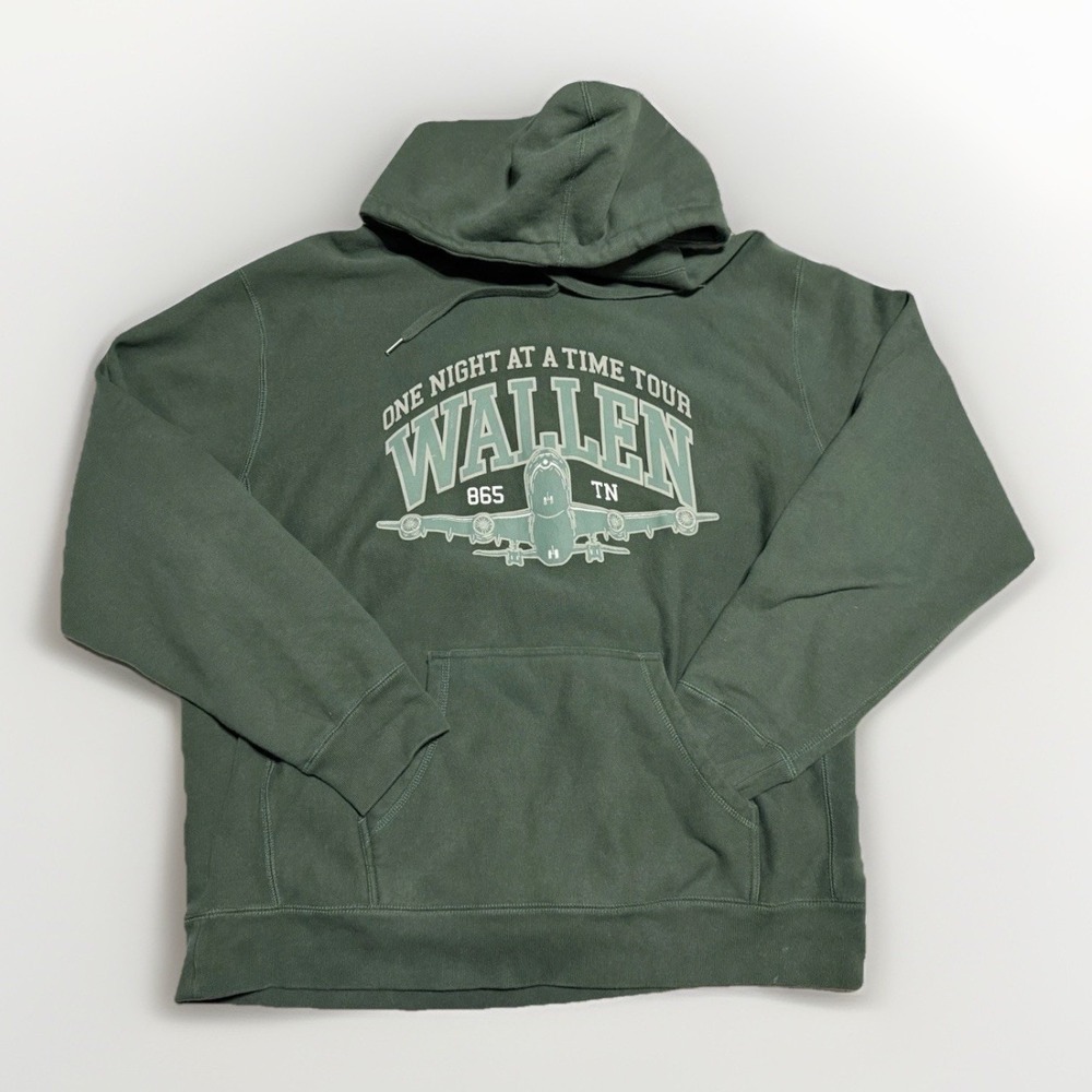 Morgan Wallen One Night at a Time‎ 2024 Tour Hoodie Men 2XL Green 865 TN